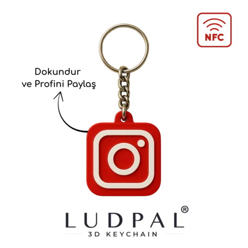 Instagram NFC Anahtarlık Kırmızı