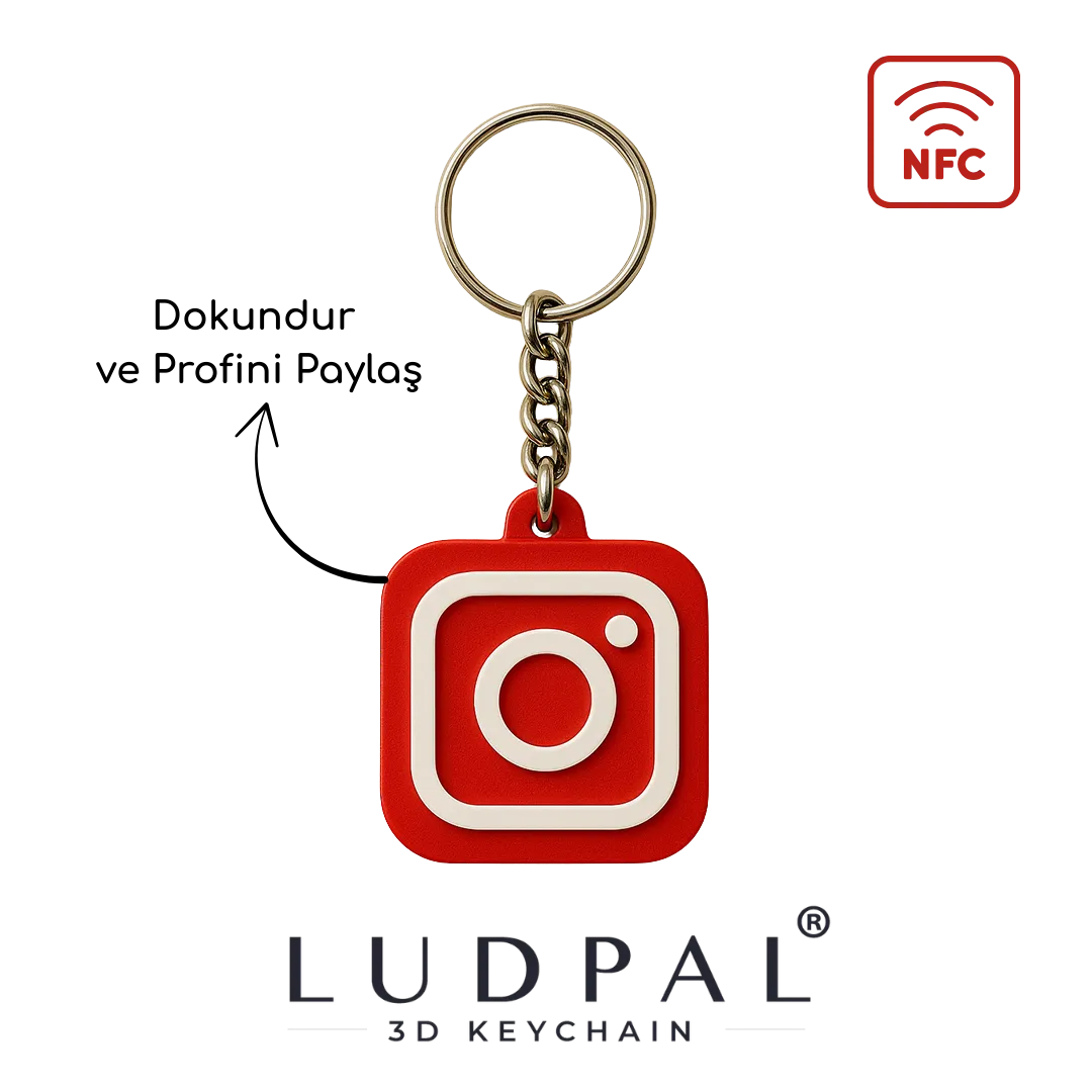 Instagram NFC Anahtarlık Kırmızı